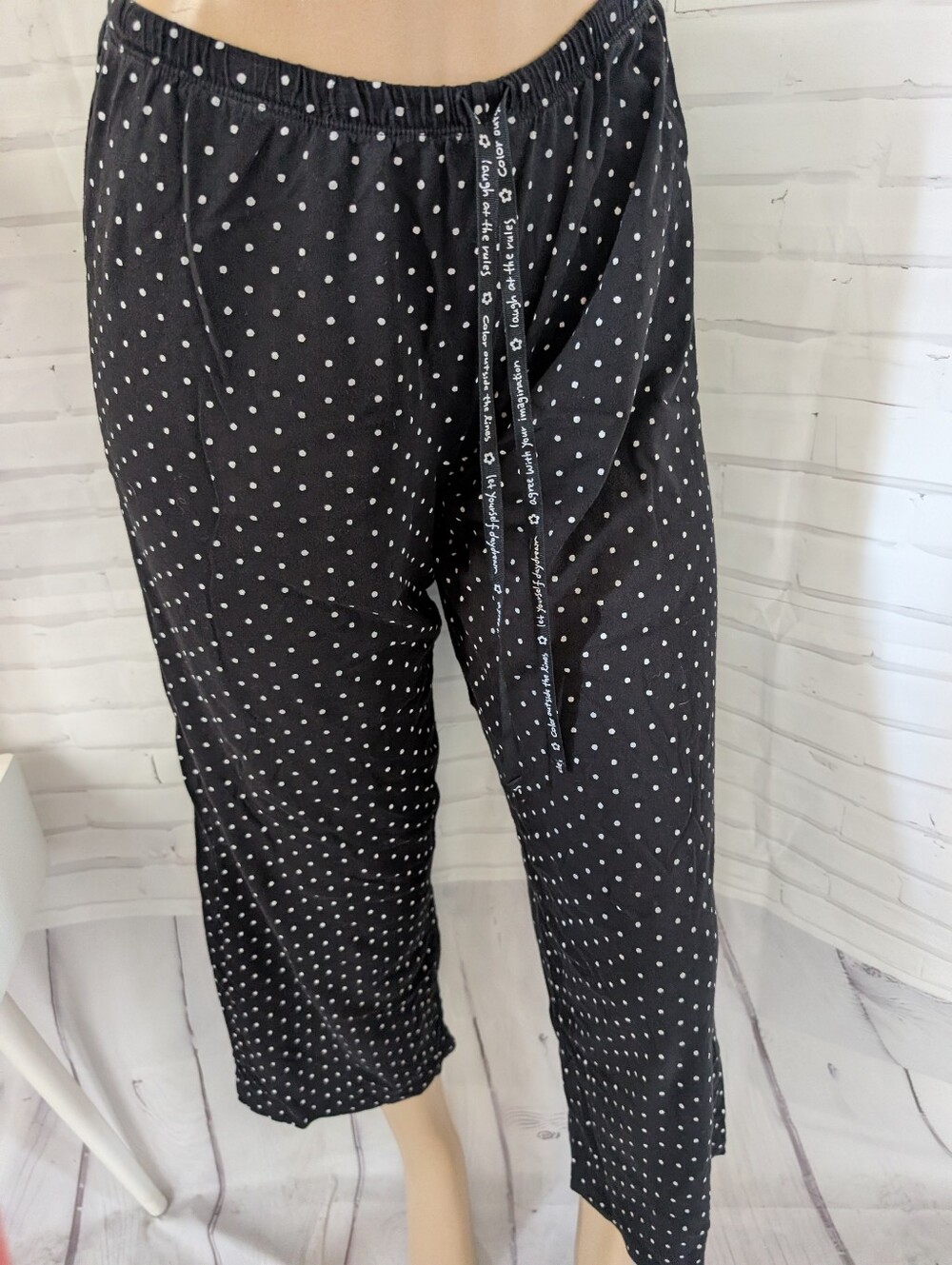 Hue - Polka Dot Drawstring Pajama Pants